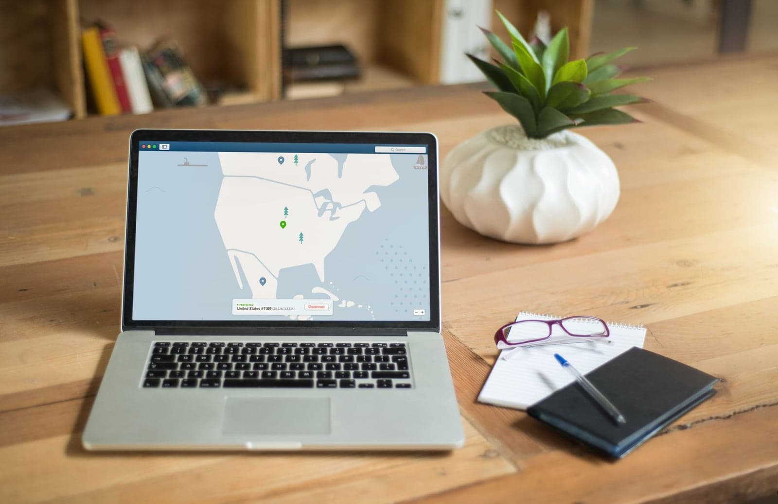 VPN app on a laptop