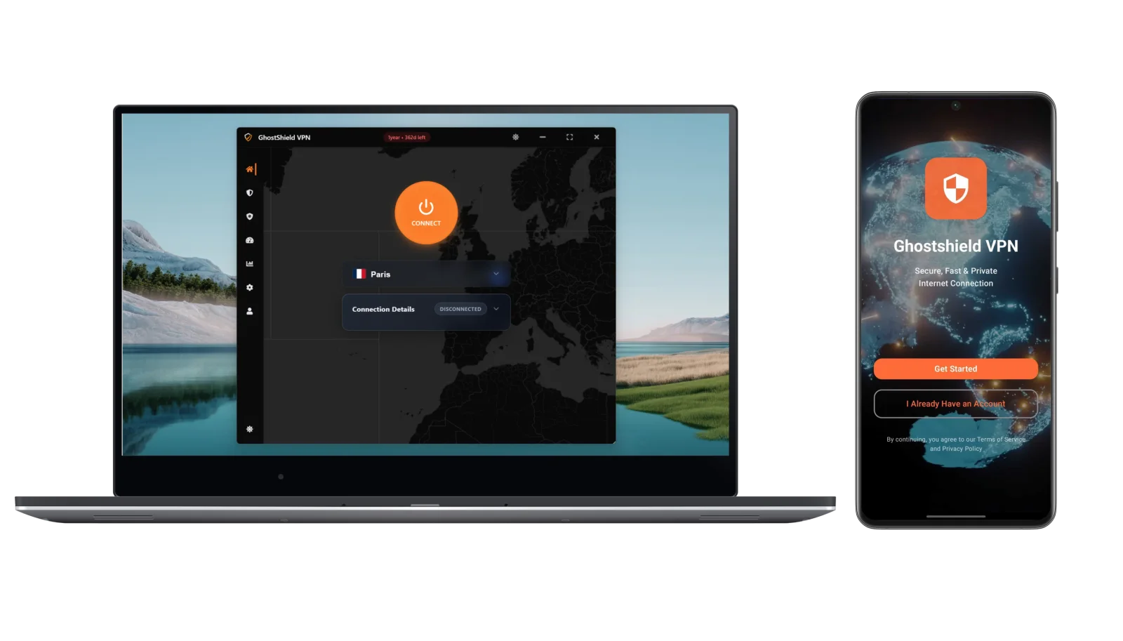GhostShield VPN Desktop and Mobile Application