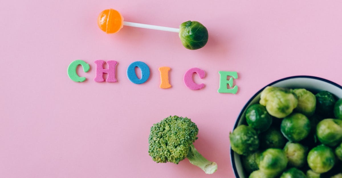 Colorful depiction of healthy and sweet food choices on pink backdrop.