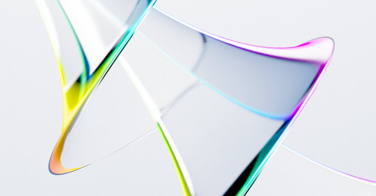 Abstract 3D render of vibrant glass curves against a minimalistic white backdrop, showcasing a modern aesthetic.
