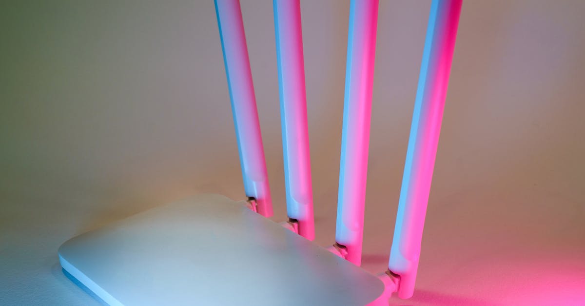 A sleek wireless router enhanced by vibrant neon lights, showcasing cutting-edge technology.